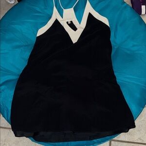 Lavender Brown Black and Cream Halter Dress